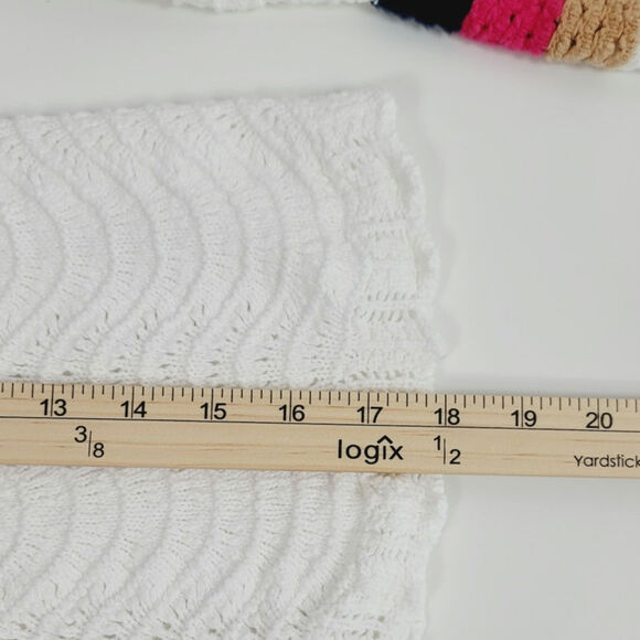 HOUSE OF HARLOW 1960 CROCHET CROPPED BUTTON UP CARDIGAN, SZ SMALL - Picture 13 of 13